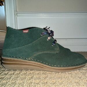 Onfoot Forest Green Suede Lace-Up Women's Boots